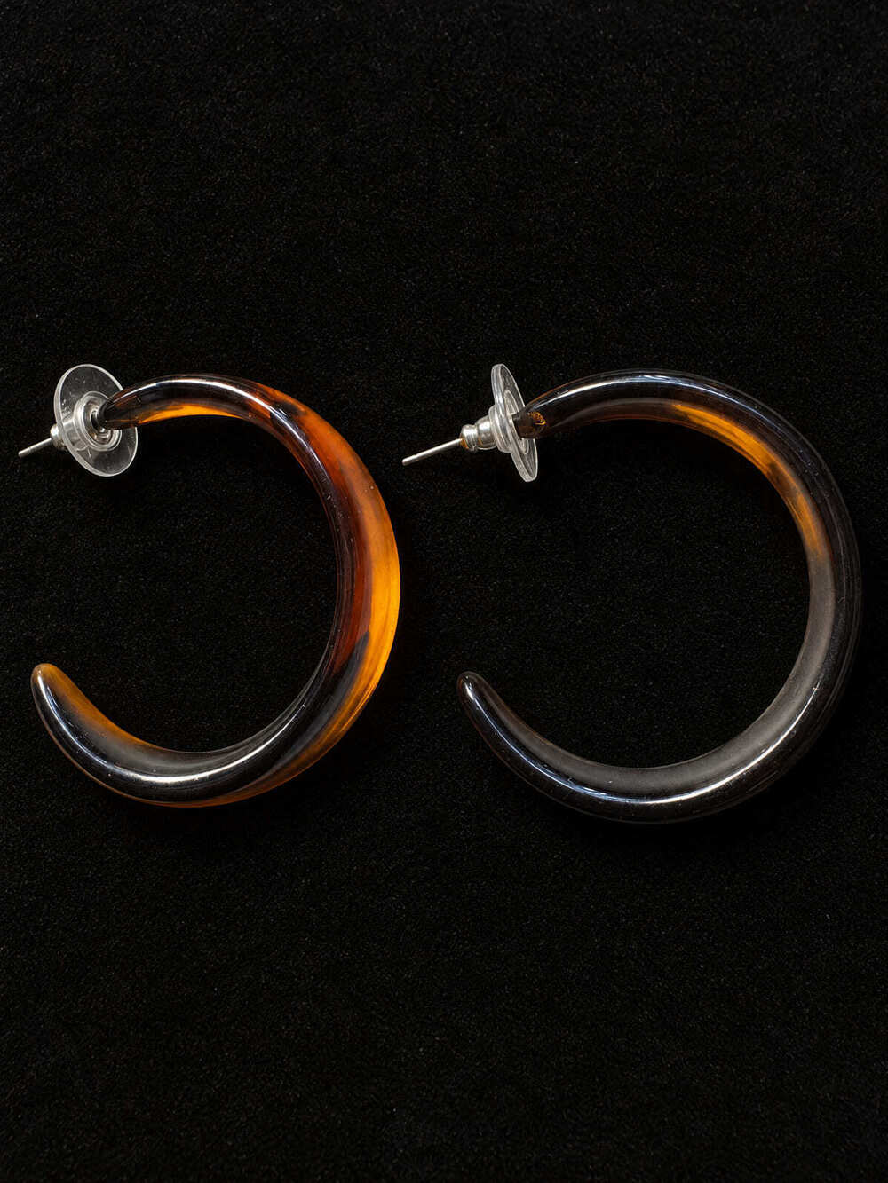 ⚜️ Tortoise Lucite Hoops | Chunky Open Hoop | Amber Smoke Post 💗